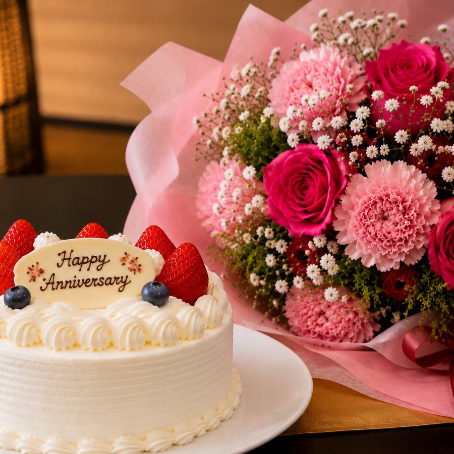 記念日の花束・ケーキセット